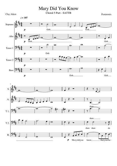 Download the sheet music for mary did you know (acapella) by pentatonix, from the album that's christmas to me. Mary Did You Know Pentatonix Bass sheet music for Piano, Voice download free in PDF or MIDI