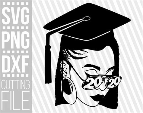 Graduation Black Woman 2020 Svg Afro Woman Svg Glasses Etsy Afro