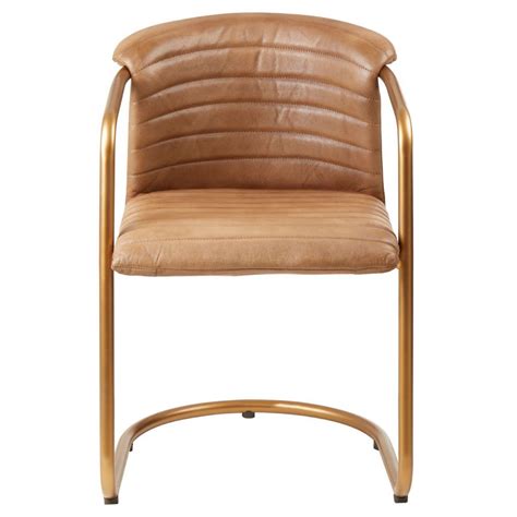 Surprisingly warm, it can add a quirky and glamorous touch to your home, complementing materials such as wood and stone. Brown Tan Leather Copper Dining Chair Retro - Modern ...