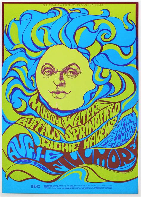 Lot Detail Muddy Waters Original 1967 Fillmore Auditorium Concert Poster