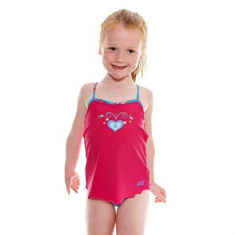 Zoggs Girls Fun Flower Swimming Costume Swimdress Perfect 4 Lessons