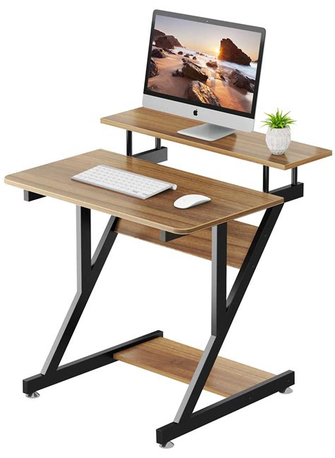 Buy Dripex Computer Desk With Monitor Shelf Z Shaped Home Office Desk
