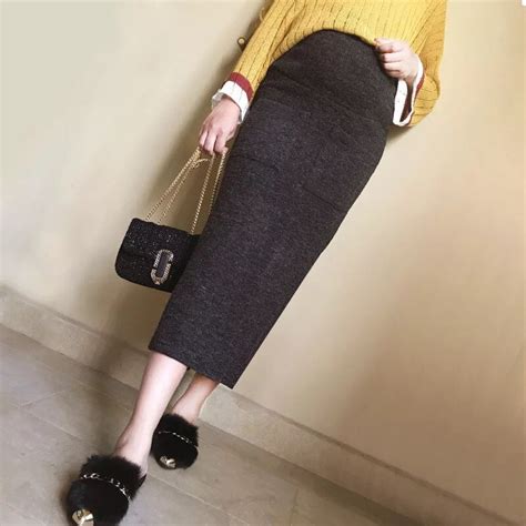 2017 Spring Autumn Korean Fashion Maternity Belly Skirts Woolen Knitted