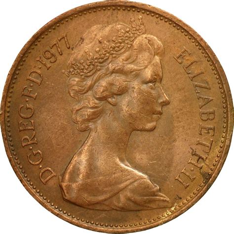 546173 Monnaie Grande Bretagne Elizabeth Ii 2 New Pence 1977 Tb