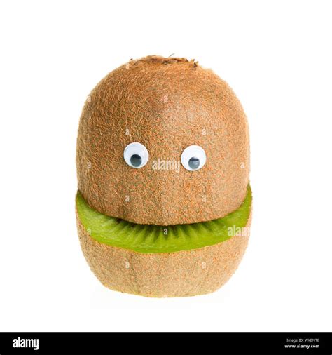 Funny Fruit Character Kiwi On White Background Stock Photo Alamy