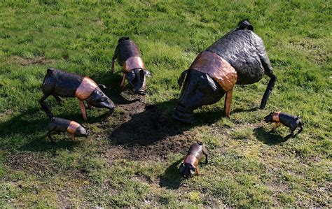 Emily Stone Copper Pig Saddleback Sculptures Copper Creatures