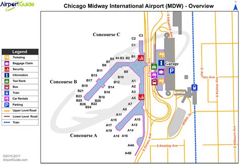 Chicago Chicago Midway International Mdw Airport Terminal Maps