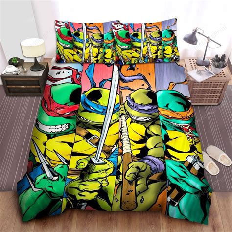 Teenage Mutant Ninja Turtles In Manga Art Split Bed Sheets Duvet Cover