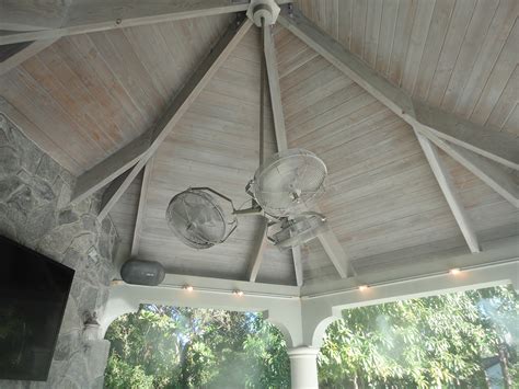 Outdoor only natural iron ceiling fan is ideal for keeping you cool in hot weather with its 3 cooling options: Tri-Mist Misting Cooling Celling Fans - The Misting Stoe
