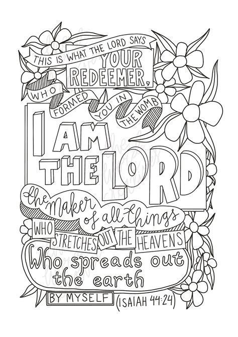 Christian Coloring Pages Isaiah Colouring Bible Verse Etsy