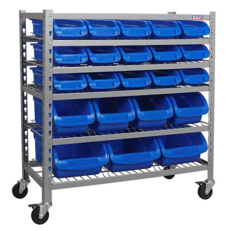 Sealey Mobile Bin Storage System With 22 Bins - Marshall Industrial Supplies