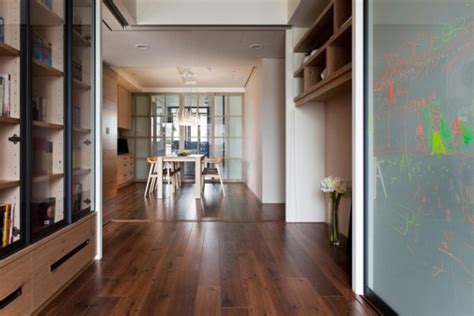 Apartment With A Retractable Interior Wall In Taiwan By
