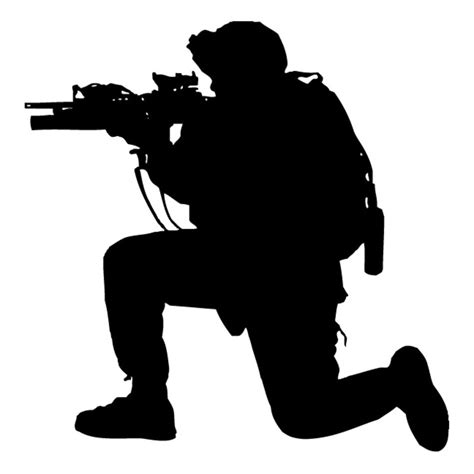 Kneeling Soldier Silhouette N2 Free Image Download