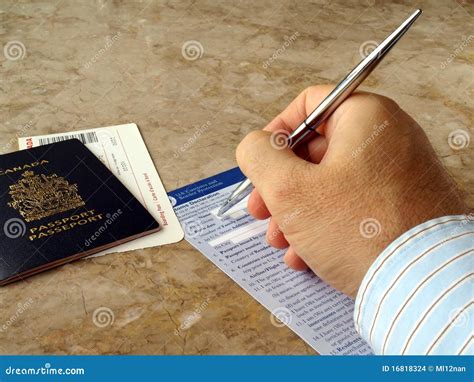Man Filling Out Form Stock Photo Image Of Country Airport 16818324
