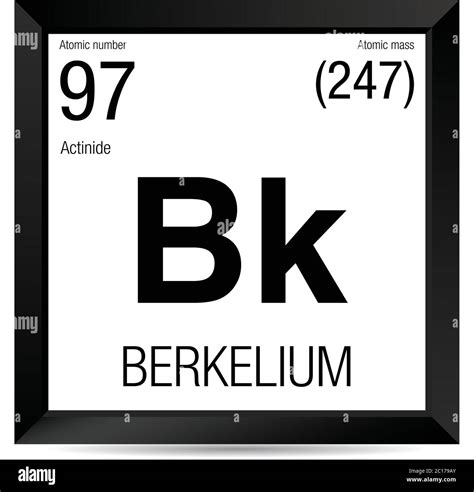 Símbolo De Berkelium Elemento Número 97 De La Tabla Periódica De Los