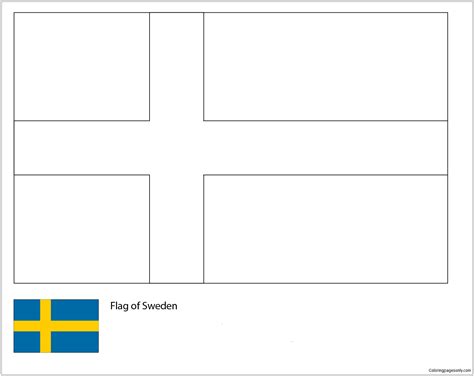 Flag Of Sweden World Cup 2018 Coloring Page Free Printable Coloring Pages