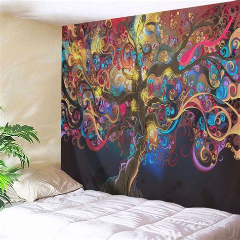 17 Off 2021 Tree Of Life Print Tapestry Wall Hanging Art In Colormix