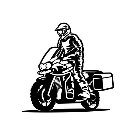 Adventure Sport Motorcycle Silhouette Vector Art Isolated 18905761