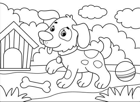 Kid Coloring Pages Dog