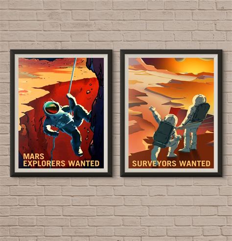 Mars Poster Set Of Mars Space Poster Mars Print Planet Etsy