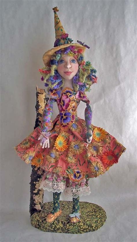 Cloth Art Doll Summer Witch By Stephanie Novatski Fabric Art Doll