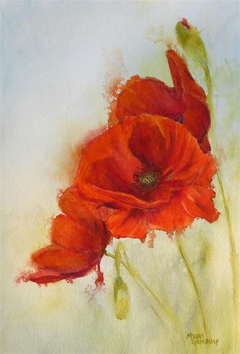 Red Poppies Painting By Melody Greenlief Artistmelody Poppy