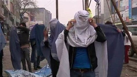 Afghan Men Wear Burqas In Support Of Womens Rights Bbc News