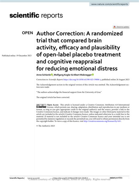 Pdf Author Correction A Randomized Trial That Compared Brain