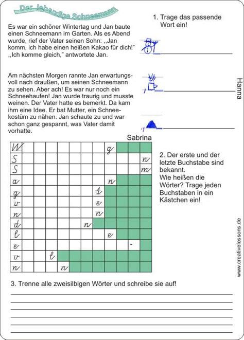 Der wehrhafte schneemann wortmaterial für die bildergeschichte bild 1: Der lebendige Schneemann