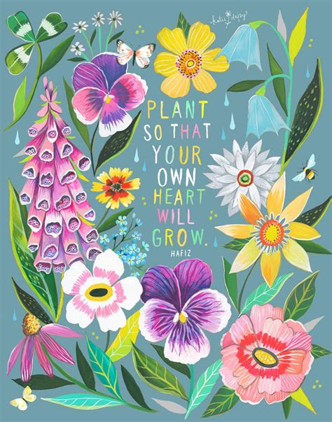 Plant Wildflower Art Print Floral Wall Art Hafiz Katie Daisy