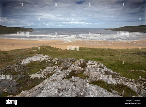 The Dunes And Rocky Shoreline Of Torrisdale Beach Sutherland North