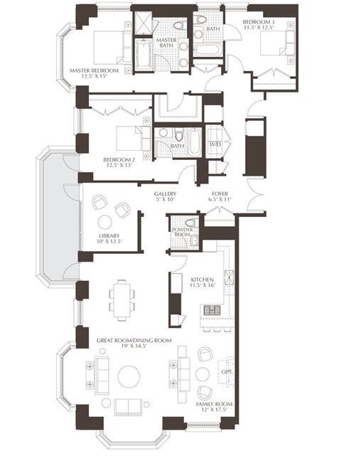 Chicago Luxury Realestate Town House Floor Plan House Floor Plans
