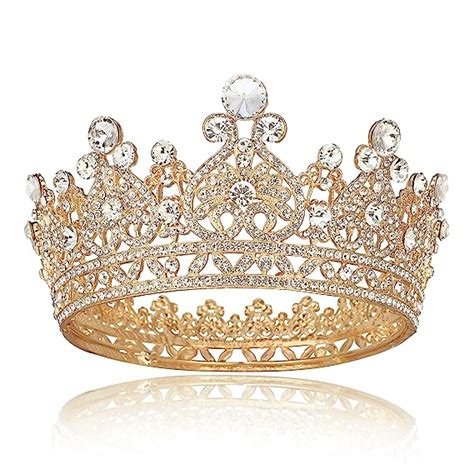 Gold Queen Crowns For Women Prom Wedding Birthday Crown For Women Full