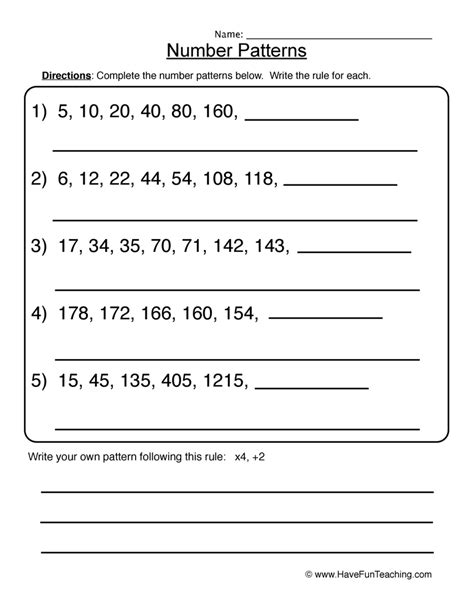 Pattern Worksheets Worksheets Library