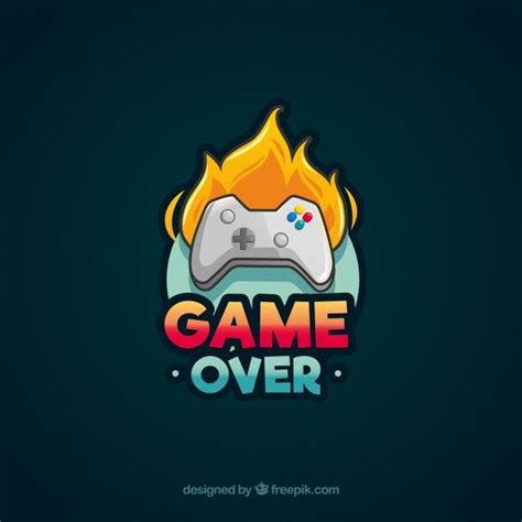 Premium Vector Video Game Logo Template With Joystick Video Game