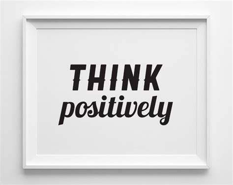 Think Positively Inspirational Print Motivational Wall Decor Black
