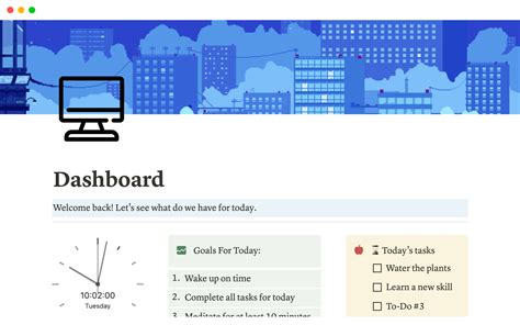 All In One Dashboard Notion Template