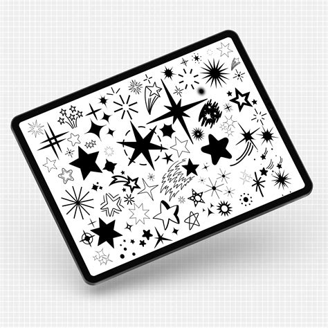 Procreate Star Stamps Digital Stars Doodles Galaxy And Etsy