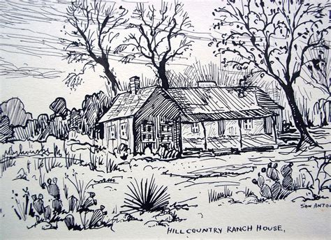 Drawing the top tile from the room stack, heather can flip it over and resolve its effects. Hill Country Ranch House Drawing by Aileen Markowski