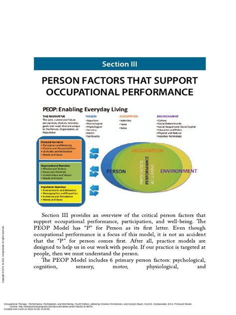 Occupational Therapy Performance Participation And Section Iii