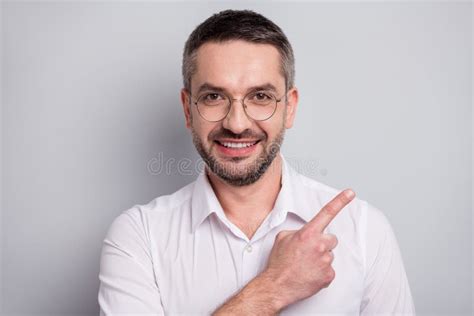 Close Up Portrait Of His He Nice Attractive Cheerful Cheery Mature Man