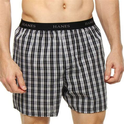 Hanes Classic Mens Yarn Dyed Exposed Waistband Boxer P5 Style 798bp5