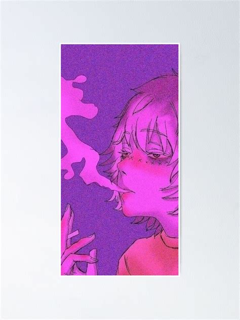 Chill Pink Anime Girl Poster For Sale By Bermudis Redbubble