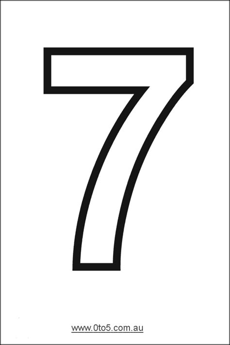 Number 7 Free Printable Numbers Printable Numbers Number Template