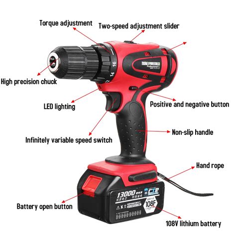 18v Rechargeable Cordless Power Impact Drills Electric Drill Onetwo