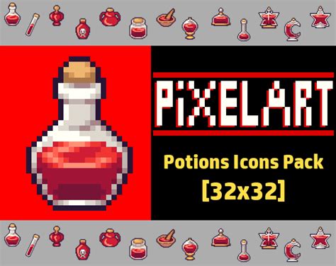 Update 3 Pixelart Potions Icons Pack 32x32 By Bis