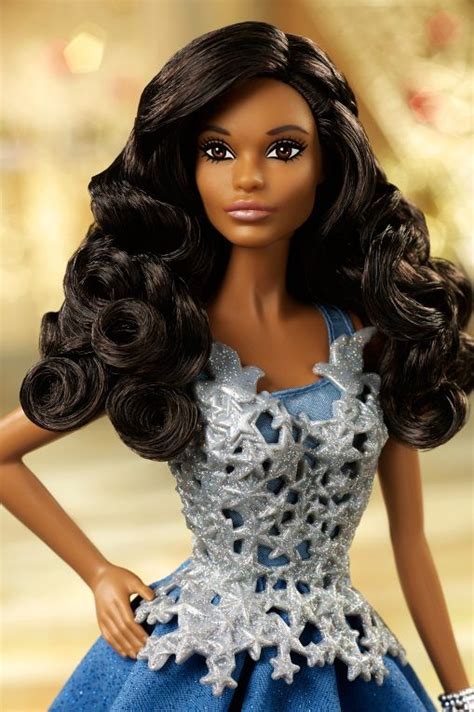 2016 Holiday Barbie Doll African American Barbie Muñecas Afroamericanas Mattel Barbie