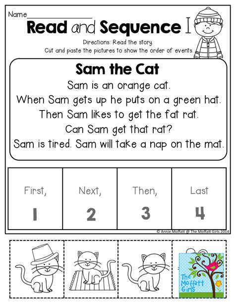 Cut And Paste Sequencing Worksheets For First Grade Maryann Kirbys