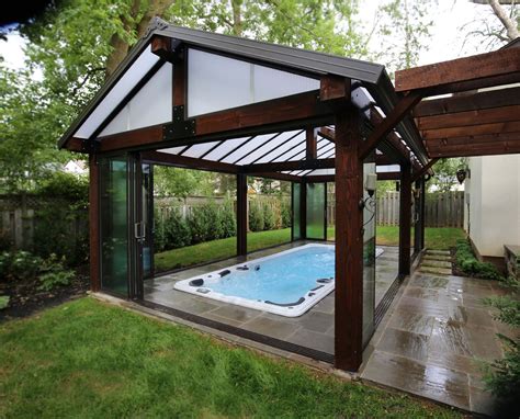 A 19fx Self Cleaning Swim Spa From Hydropool Enclosed In A Custom