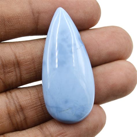 42 Cts Natural Blue Opal Gemstone Cabochonpear Shape Blue Etsy